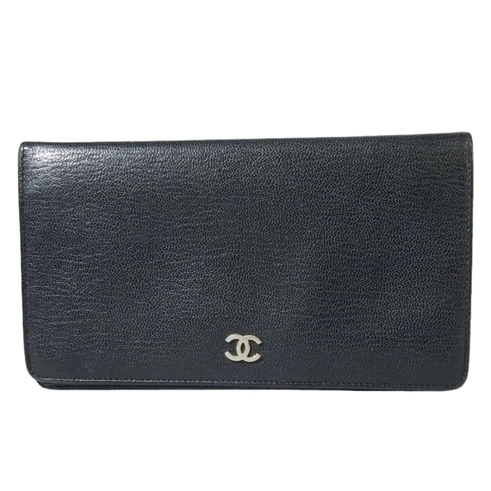CHANEL WALLET LONG WALLET LEATHER CC LOGO BLACK - Picture 12 of 12